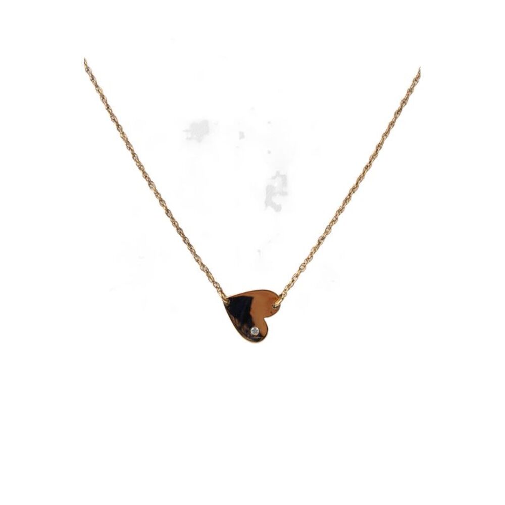 Jennifer Zeuner Womens Gold Plated 925 Diamond Mia Heart Necklace 16" 2.3g